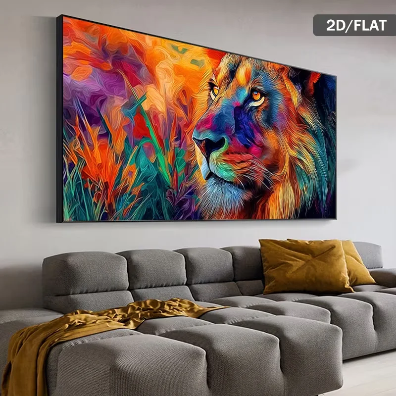 2D Flat, 2D Flat, 1pc Unframed Canvas Print Poster, Trendy Home Decor Wall Art Featuring Dollar-Style Money Never Sleeps, Decora