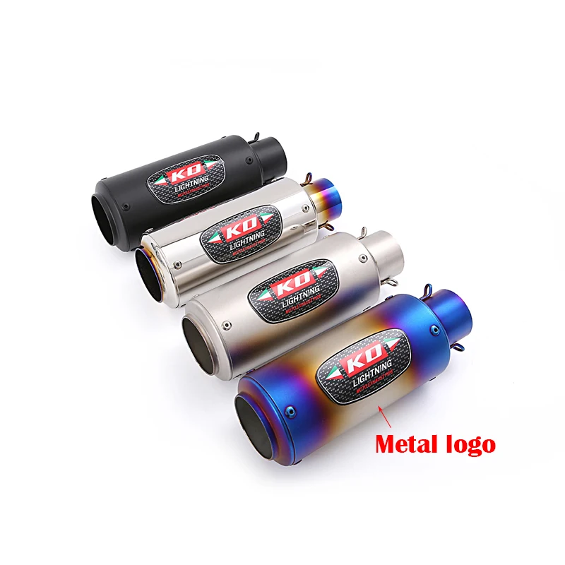 38mm-51mm 60MM Universal Motorcycle Exhaust Tips Muffler Tail Pipe Baffle Stainless Steel With DB Killer For Scooter Bike