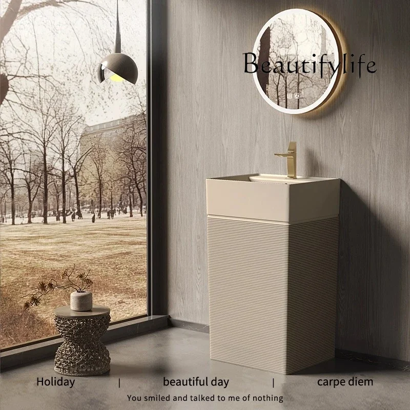 

XE Retro Bathroom Floor-to-ceiling Washbasin Outdoor Villa Courtyard Integrated Washbasin Inn New Chinese Column Basin