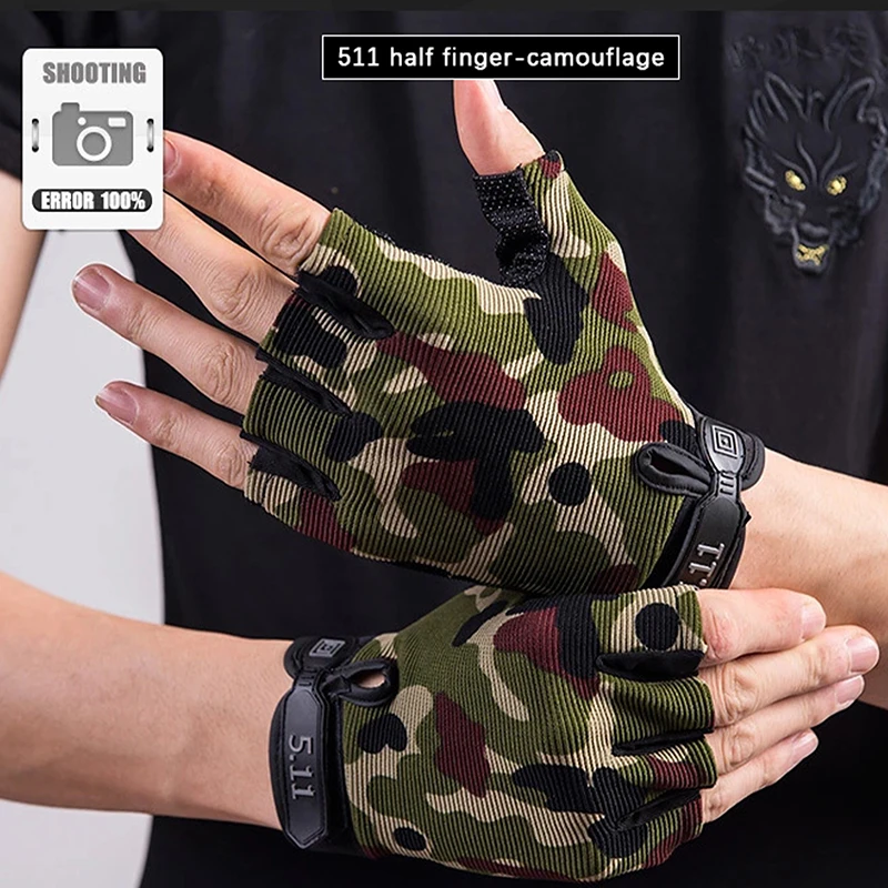 Men Women Tactical Gloves Non-slip Wear-resistant Outdoor Training Gym Fitness MTB Road Bicycle Gloves Cycling Sport Miteens