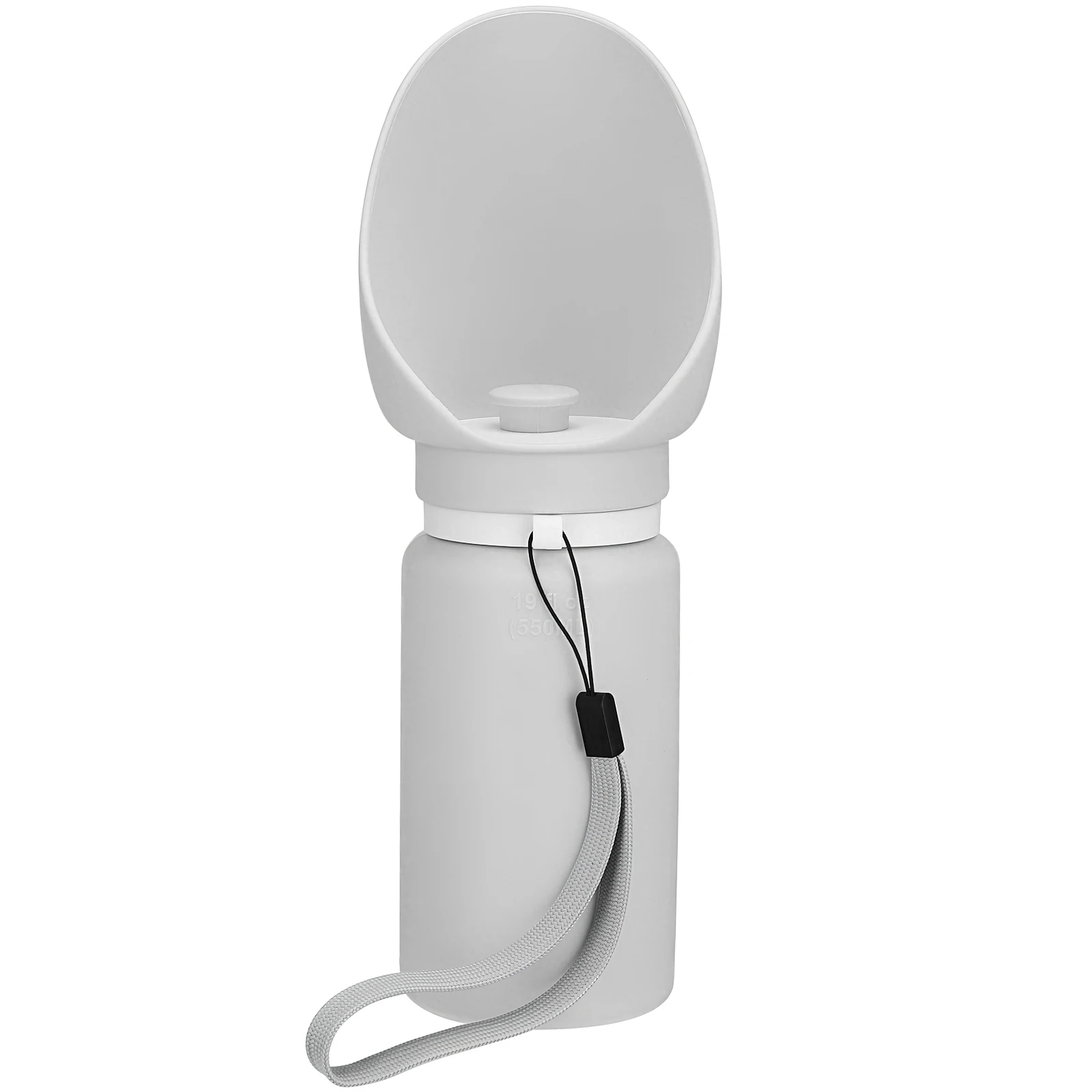 

Pet Fountain 550ML Gray Dog Water Bottle Portable Silicone Foldable Travel Dispenser Outdoor Pet Feeder Bowl Water