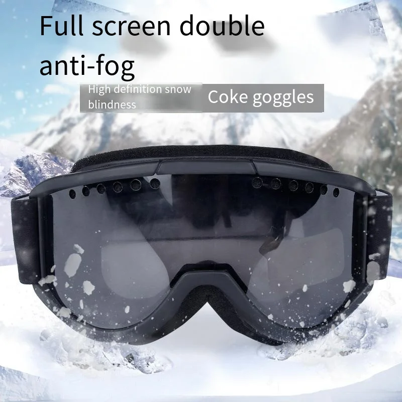 Column Ski Goggles,Full-screen Double-layer Anti-fog Anti-snow Blind Men Women Outdoor Anti-wind Sand Ski Glasses,Ski Equipment