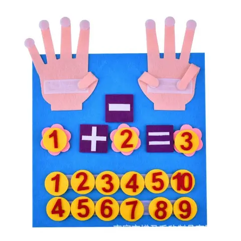 Kid Montessori Toys Felt Finger Numbers Math Toy Children Counting Early Learning For Toddlers Intelligence Develop 30*30cm