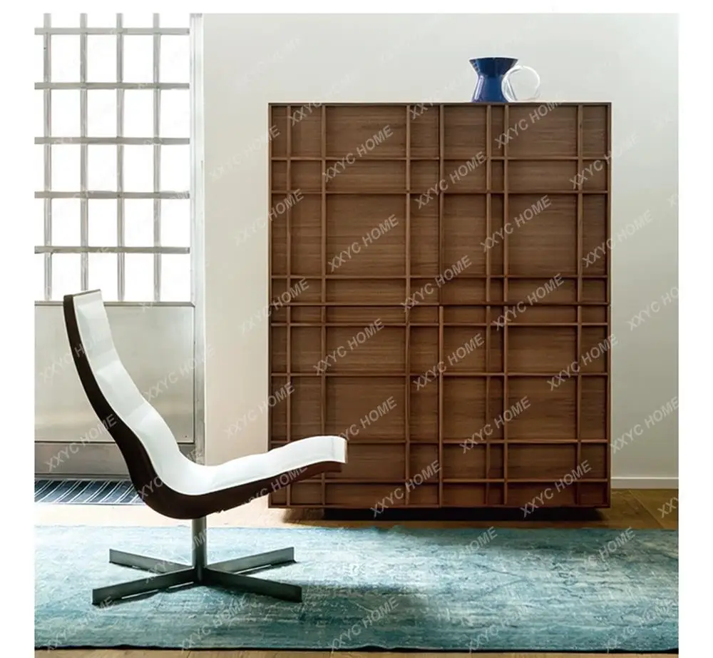 

Black Walnut Color Dining Side Cabinet Simple Storage Porch Cabinet Household Storage Stand Cabinet