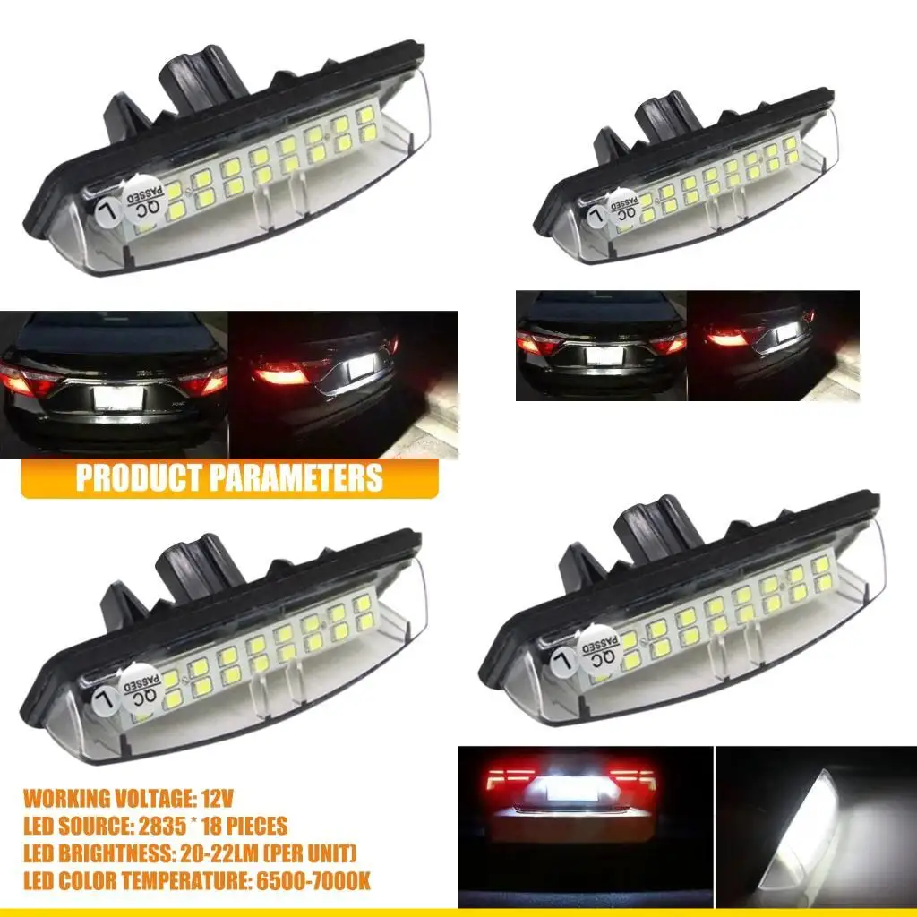SZCH Universal LED License Plate Light For Is200 Is300 Ls430 Gs400 6500-7000K White 18PCS 2835 Chip