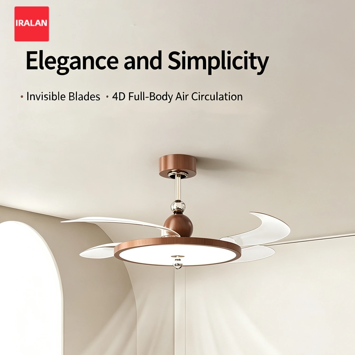 Iralan French Modern Hidden Retractable Ceiling Fan Light 3 Iralan French Modern Hidden Retractable Ceiling Fan Light
