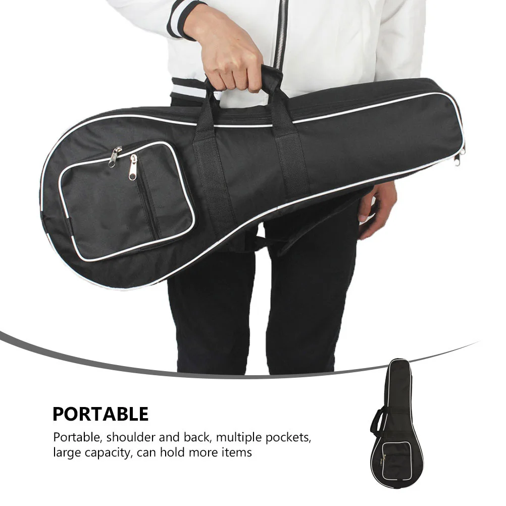 

Black Mandolin Pouch Stylish Long Lasting Oxford Cloth to Carry and Clean for Musicians Mandolin Case