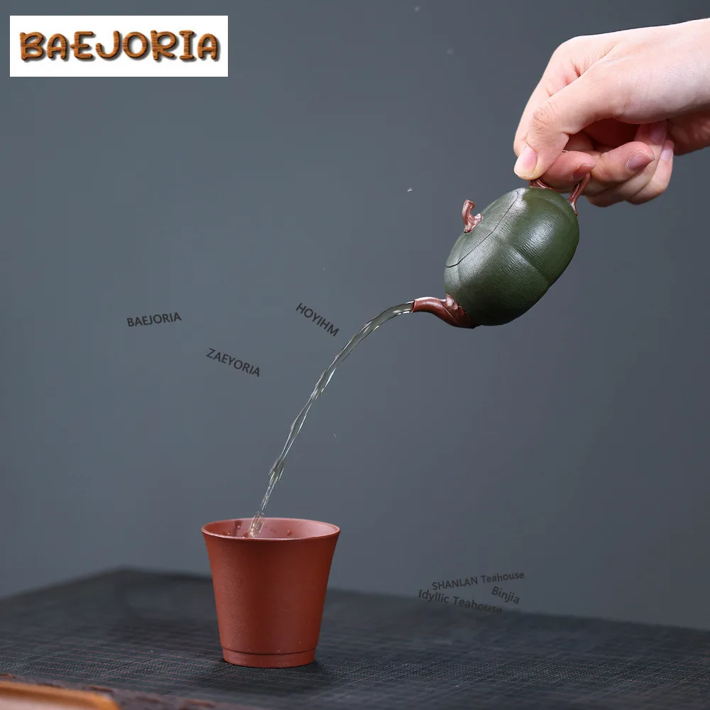 BAEJORIA 70ml Ancient Yixing Purple Clay Teapots Handmade Pumpkin Pot Raw Ore Downhill Mud Kettle Chinese Zisha Tea Set