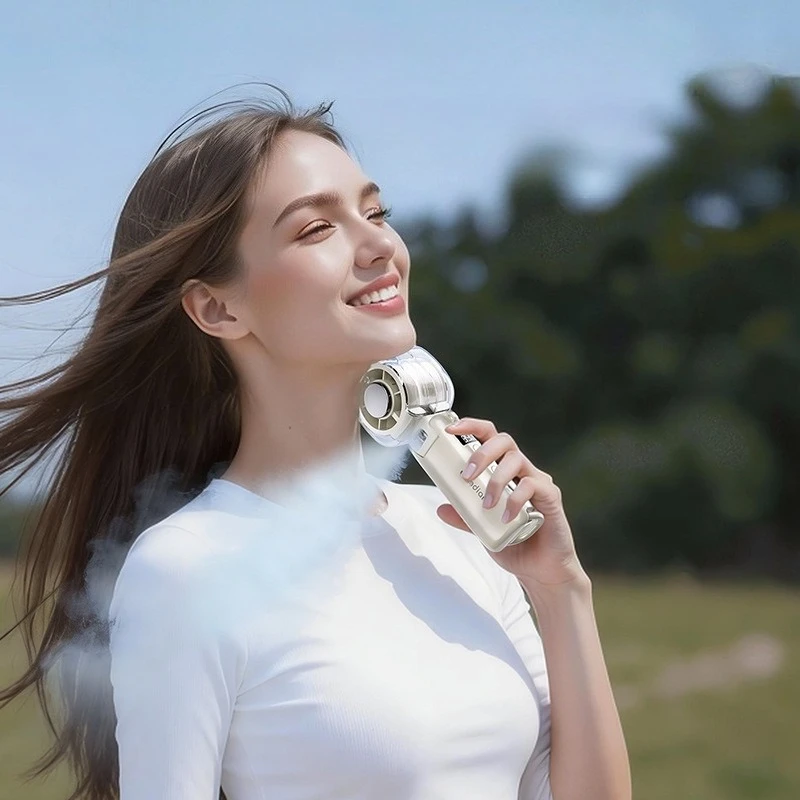 Mini Portable Mist Fan High-Speed USB Fast Charging Personal Cooling Spray Fan Lightweight Handheld Air Cooler for Outdoor
