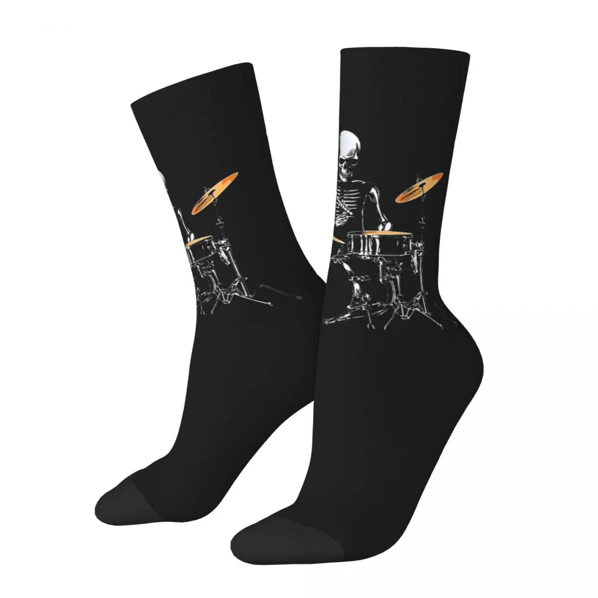 

Skeleton Drummer Playing Drums Funny Socks for Women Men Novelty Street Style Crazy Spring Summer Socks Gifts