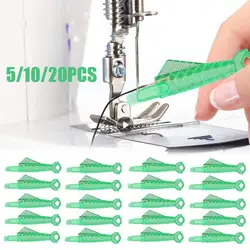 Enhebrador de agujas para máquina de coser, Mini Dispositivo de aguja de coser DIY, cambiador automático rápido, accesorios de costura, 5, 10, 20 piezas