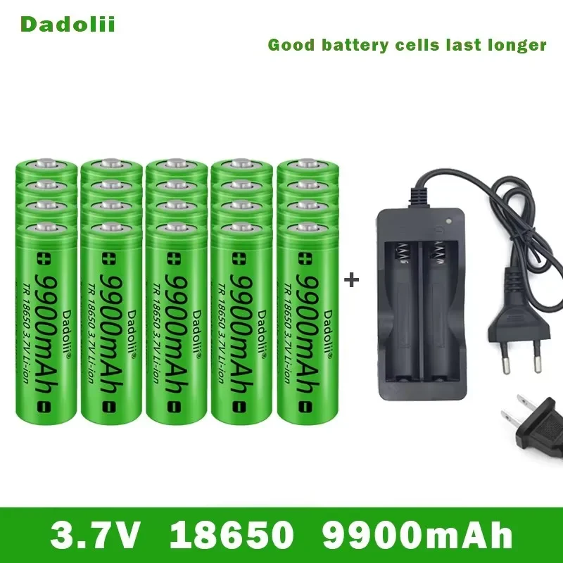 18650 Battery Rechargeable Battery 3.7V 18650 9800mAh Capacity Li-ion Rechargeable Battery For Flashlight Torch Battery+Charger