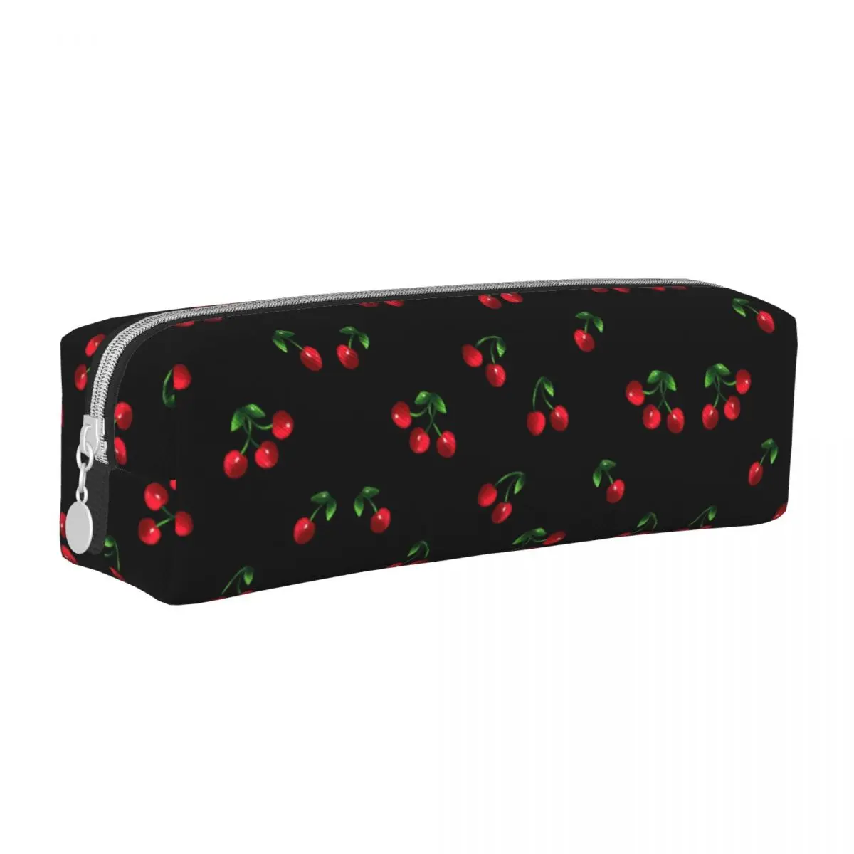 Black Sweet Cherry Pencil Case Pretty Fruit Art Large Pencil Pouch Girls Boys Square Fashion School Pencil Cases Design Supplies