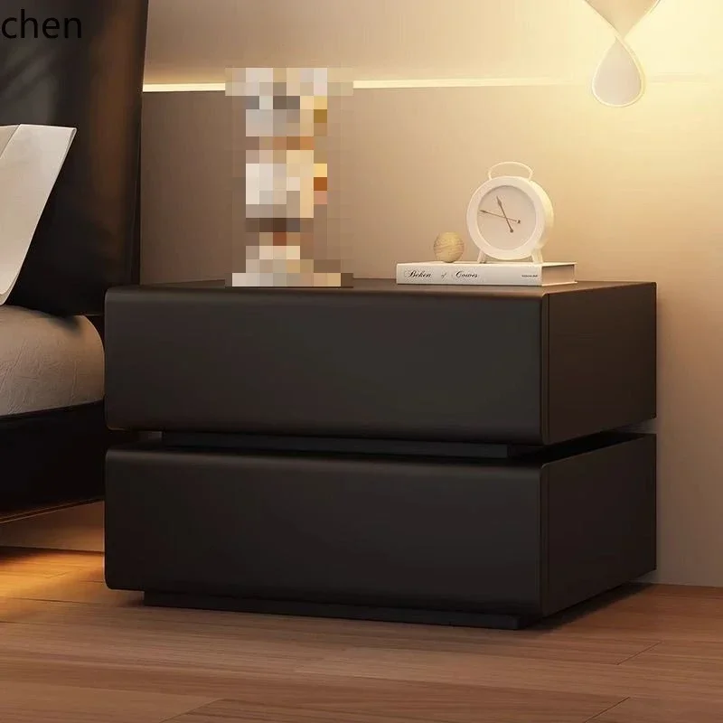 DSA-- Bedside Table Leather Simple Modern Small Bedroom Bedside Cabinet Simple Storage Cabinet No Installation Needed