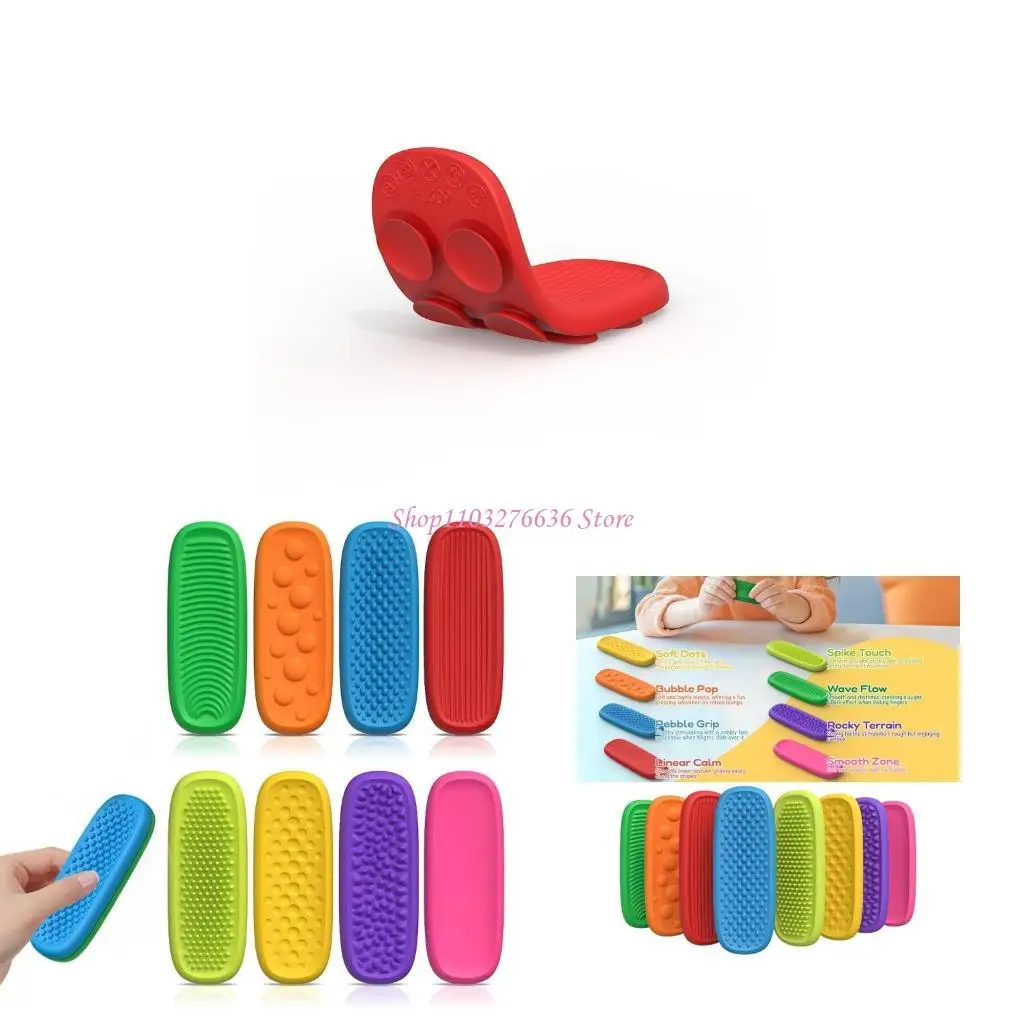 

R6FD 8PEECES текстурированные сенсорные камни для детей тихой тактилированной прокладки для успокаивающего стресса и усиления