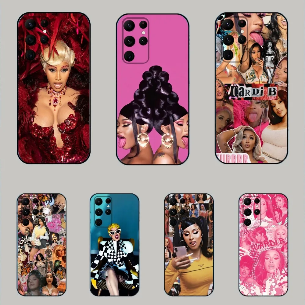 C-Cardi B Rapper Phone Case For Samsung Galaxy A20,A21s,A22,A31,A32,A52,A53,A72,73,A80,A91 Soft Black Cover