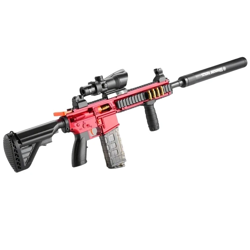 Arma de Brinquedo M416 Barrett com Ejeção de Cartuchos e Alvo de Retorno Automático, Estilo Clássico, Brinquedo Manual para Presente de Aniversário para Meninos