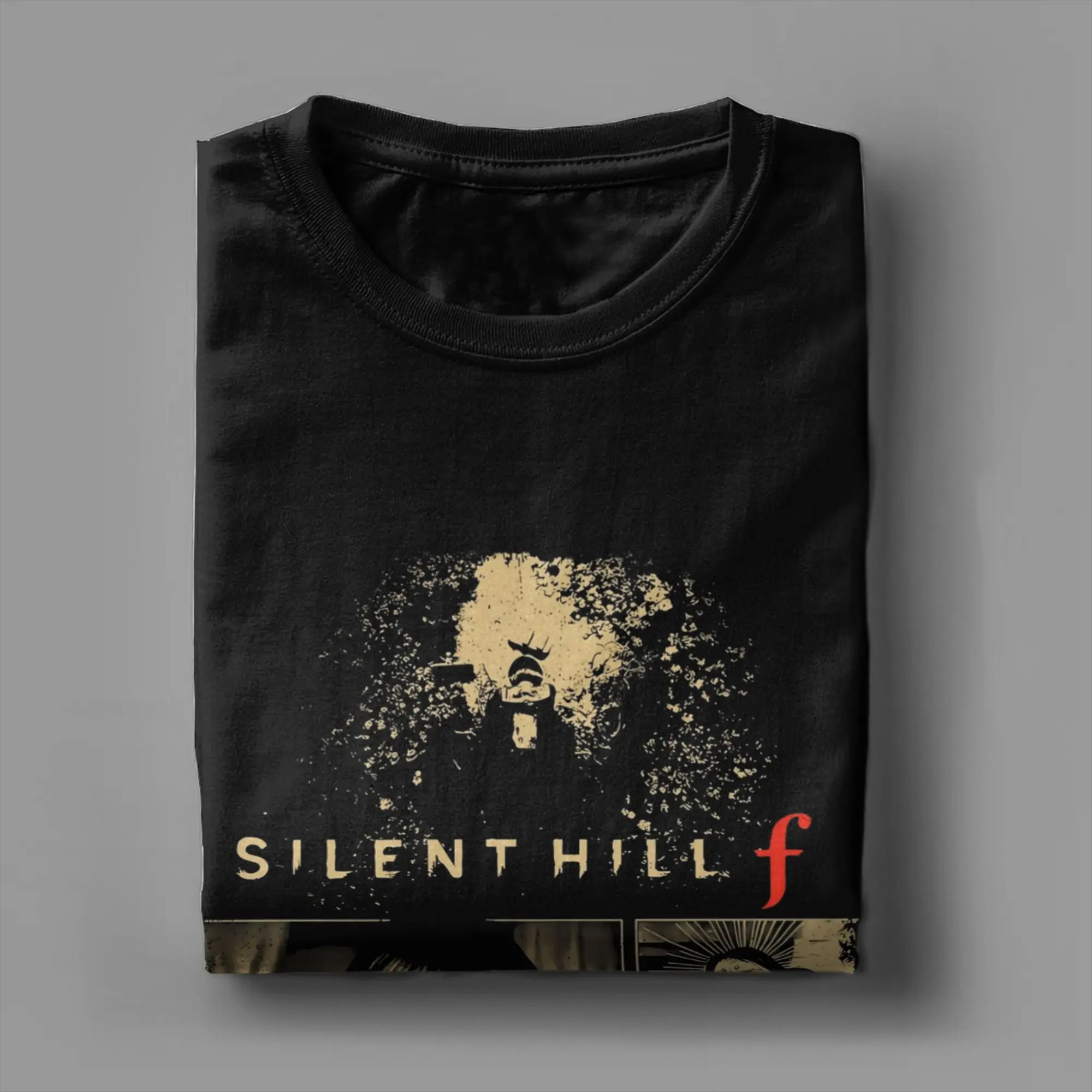 سايلنت هيل F ريترو 90s لعبة الرعب تي شيرت للرجال موضة القطن تيز Crewneck قصيرة الأكمام تي شيرت ملابس الصيف