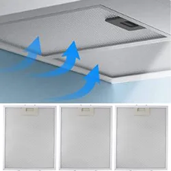 3Pcs Silver Cooker Hood Filters Metal Mesh Extractor Vent Filter 340x280x9mm For Range Hoods Air Purifiers Part Accessories
