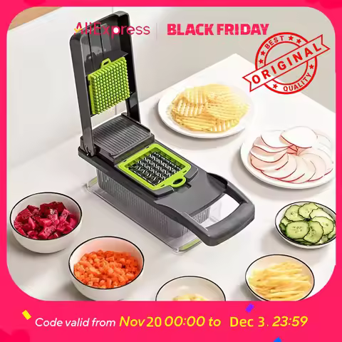 Upgraded Vegetable Chopper, Multi-Functional Easy Safe Kitchen Slicer Dicer for Fast Meal Preparation