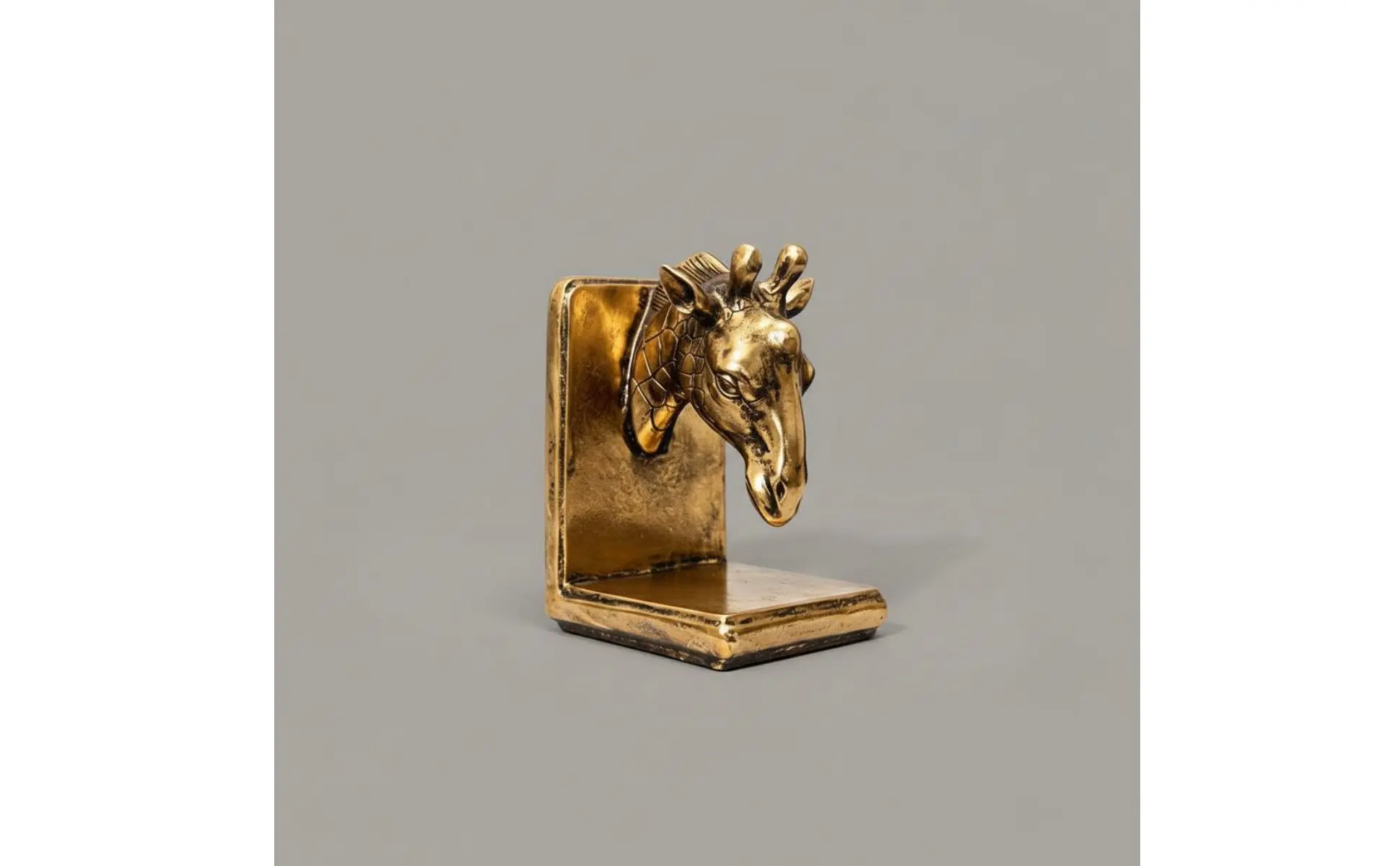 2 Pieces Giraffe Bookends Vintage Gold Giraffe Bookends Decorative Creature Book Stoppers Nordic Design Bookend Set for Office