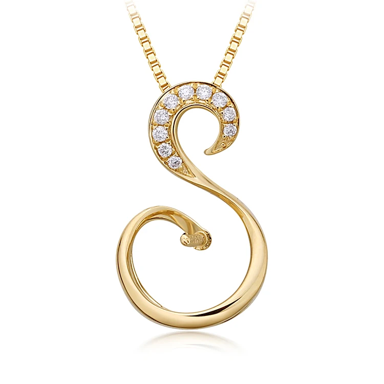 18k gold  Pearl Pendants Necklace For Jewelry Making Trending  Cultured Pearl 14K Gold original mounting