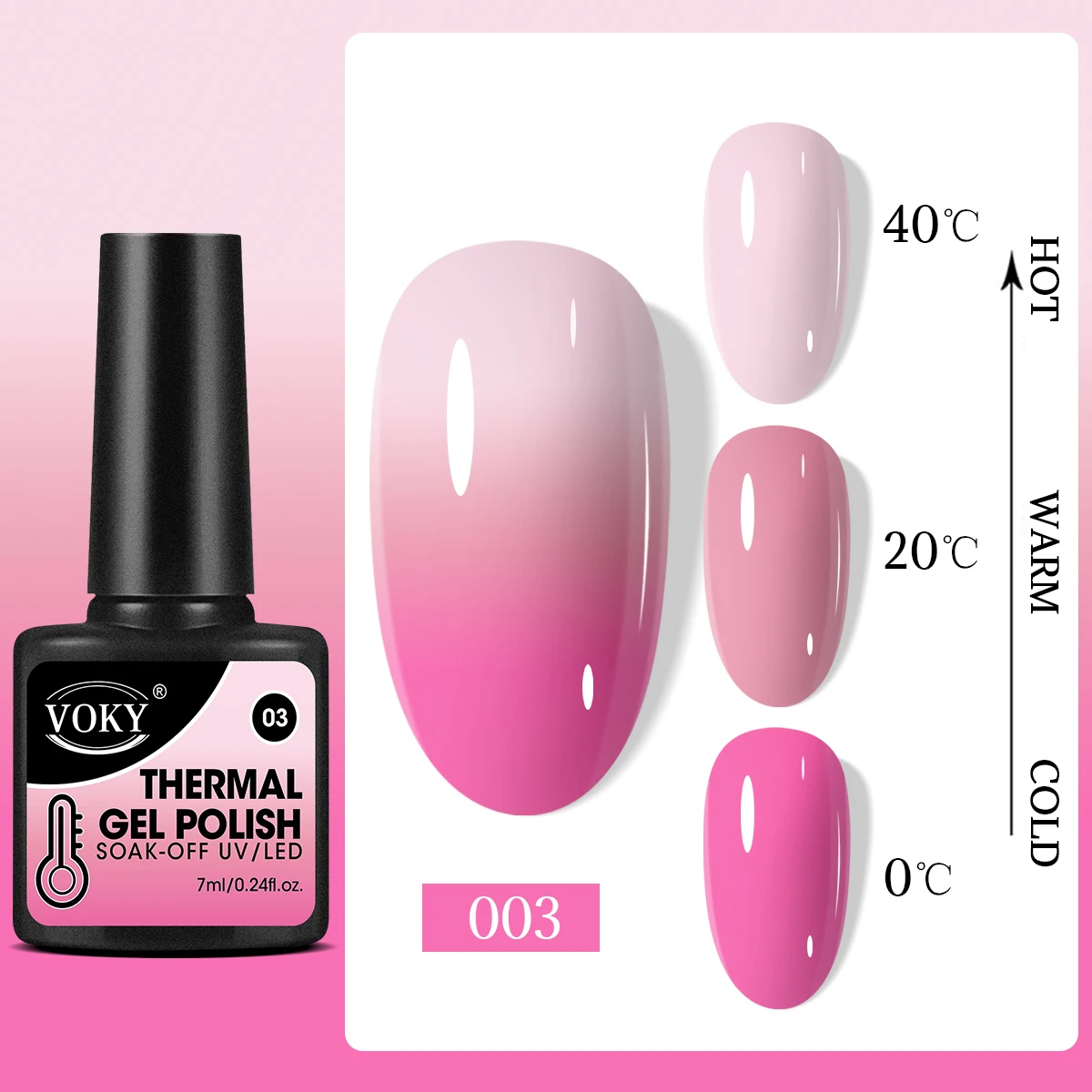 VOKY 7 ml farbwechselnder Gel-Nagellack für Heimmaniküre oder Geschenke, die auf der Temperatur abhängig ist