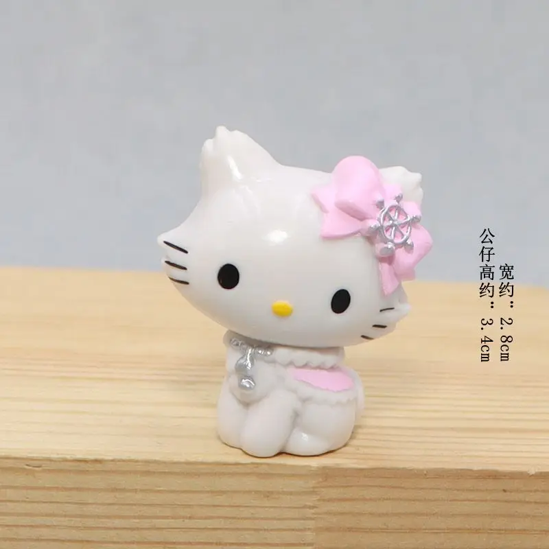 MINISO Sanrio Hello Kitty Anime Action Figure Angel Cat Doll Cake Room Decorative Decoration Christmas Gifts for Girls Children