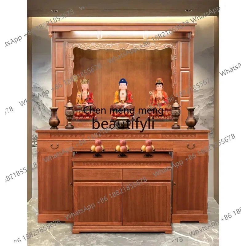 D5556 Solid wood Buddhist platform large casket offering table incense case Chinese style