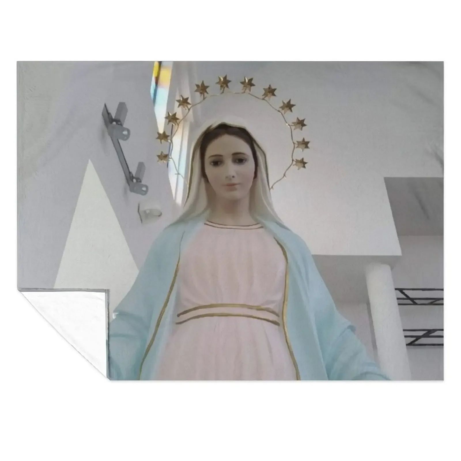 

Our Lady of Medjugorje poster,The Queen of Peace Virgin Mary Kraljica Mira Throw Blanket Sofa Throw halloween Blankets