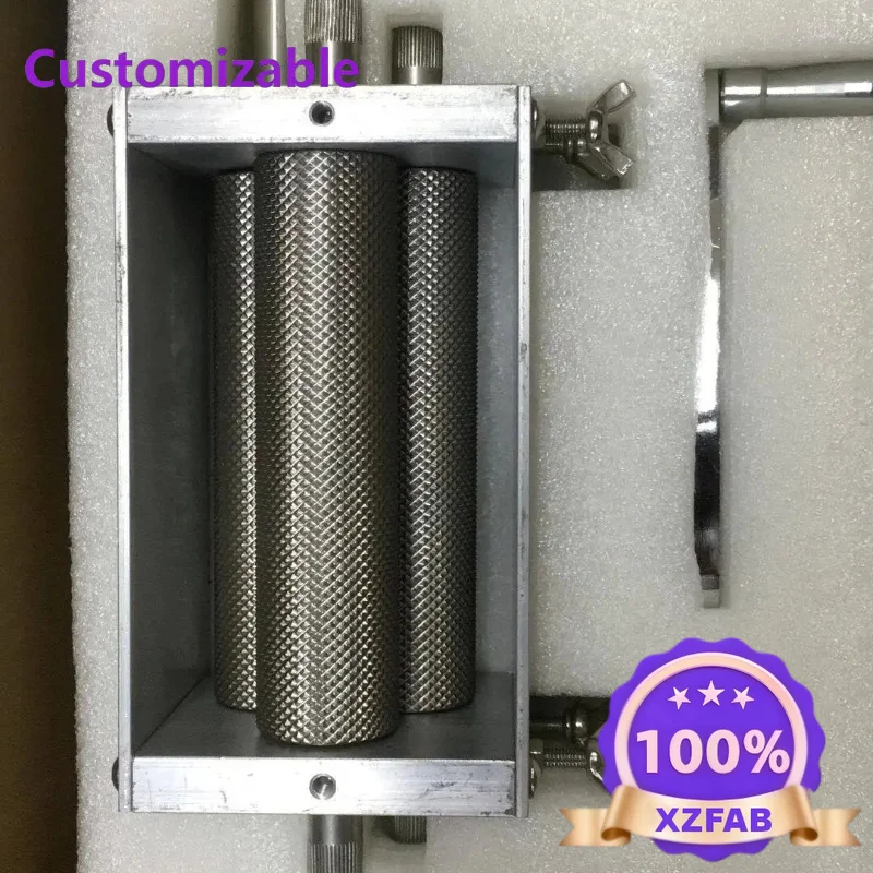Factory Direct 2026 Hand crank stainless steel three-roll grinder, all 304 stainless steel grain crusher