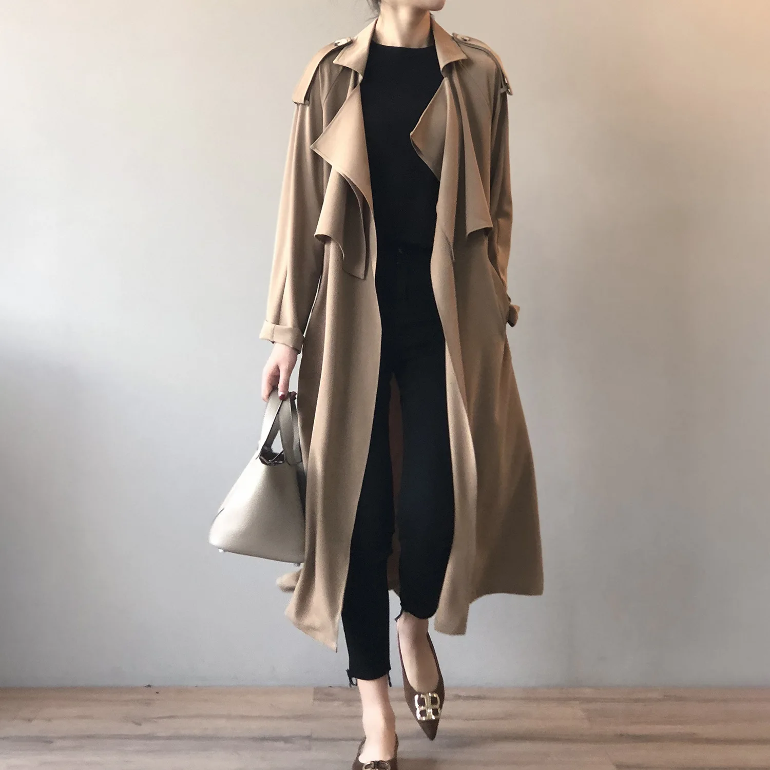 

Coats For Elegant Women Leather Trench Coat On Offer Black Beige For Linen Vintage Hooded Short Manteau Femme Autumn White