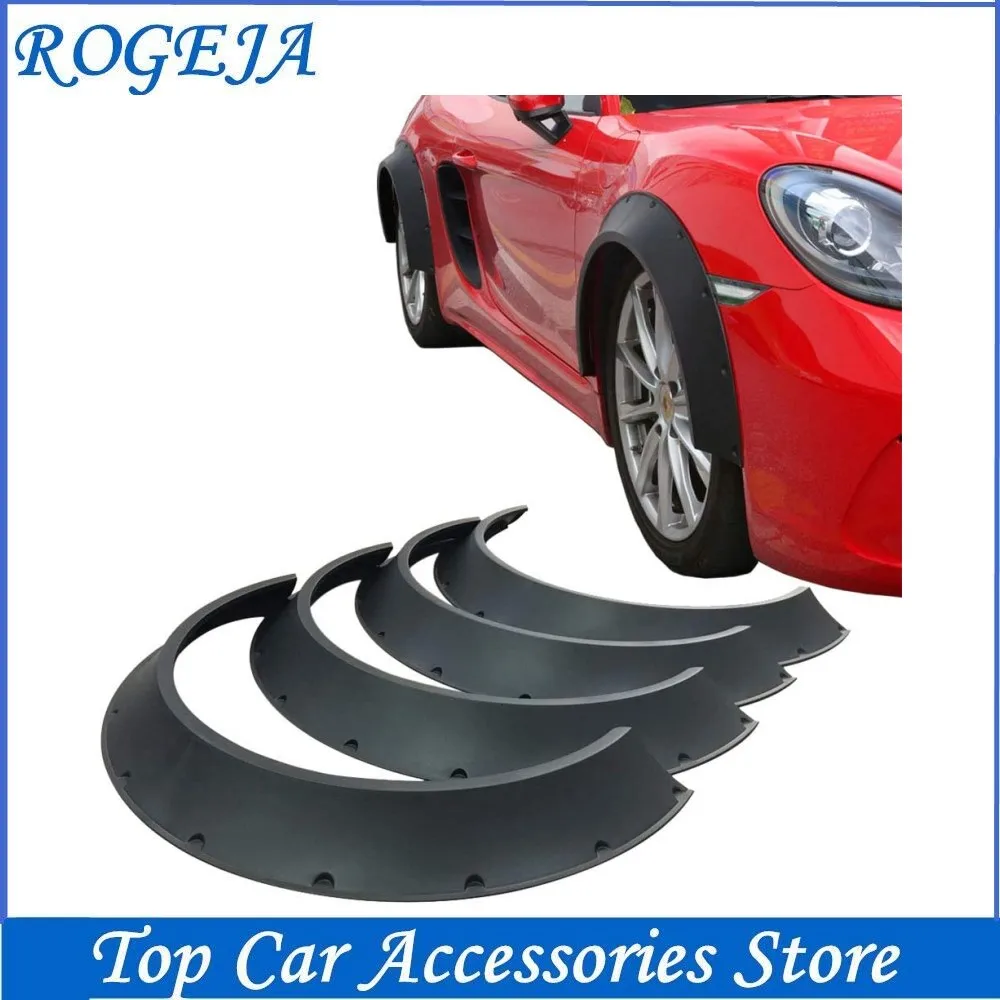 

4Pcs/Set Universal Flexible Car SUV Off-road Fender Flare Wheel Eyebrow Fender Wheel Arch Protector Widened Decorative