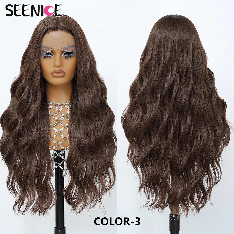 

Synthetic Lace Front Wigs For Women High Density Lace Wigs 28 Inch Long Natural Wave Ombre Blonde Body Wavy Lace Wig Cosplay Wig