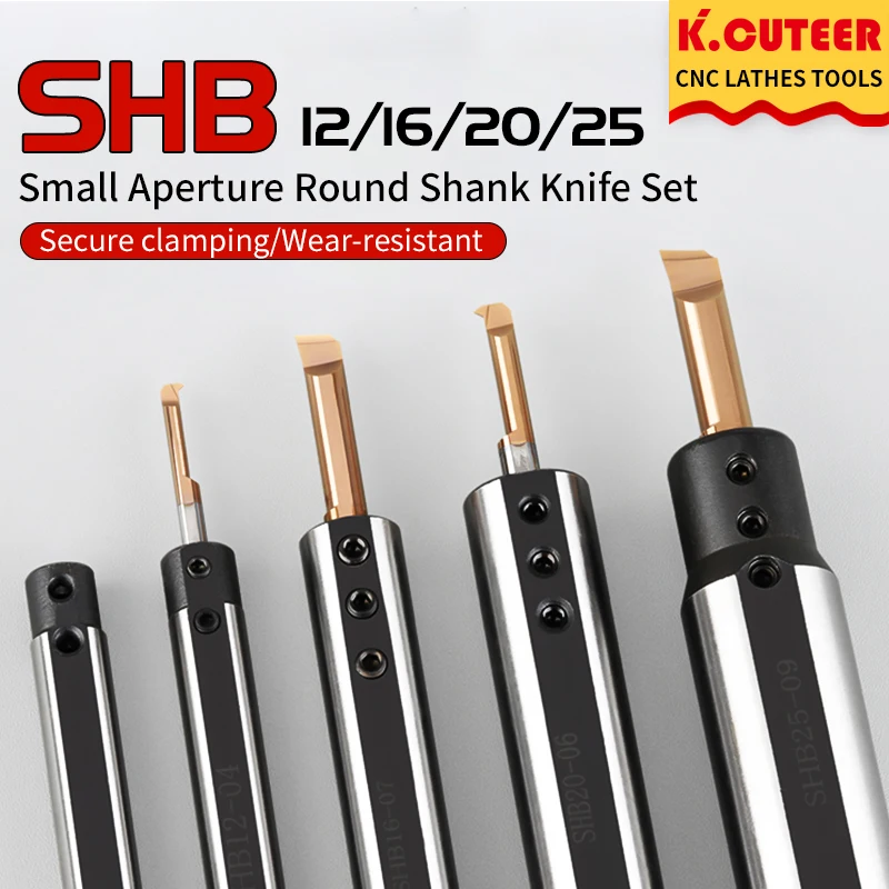 SHB Boring Tool Bar SHB12/16/20/25 -3 4 5 6 7 8 10 12 16mm Small Tungsten steel boring tool holder Round shank Cutting Holder