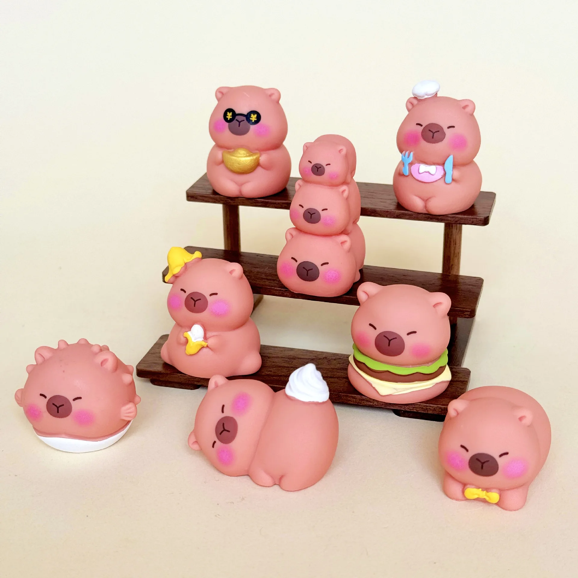 

8/10 шт., аниме-кукла-капибара, креативные DIY куклы из ПВХ, украшения, поделки, элитные настольные украшения для рождественских подарков