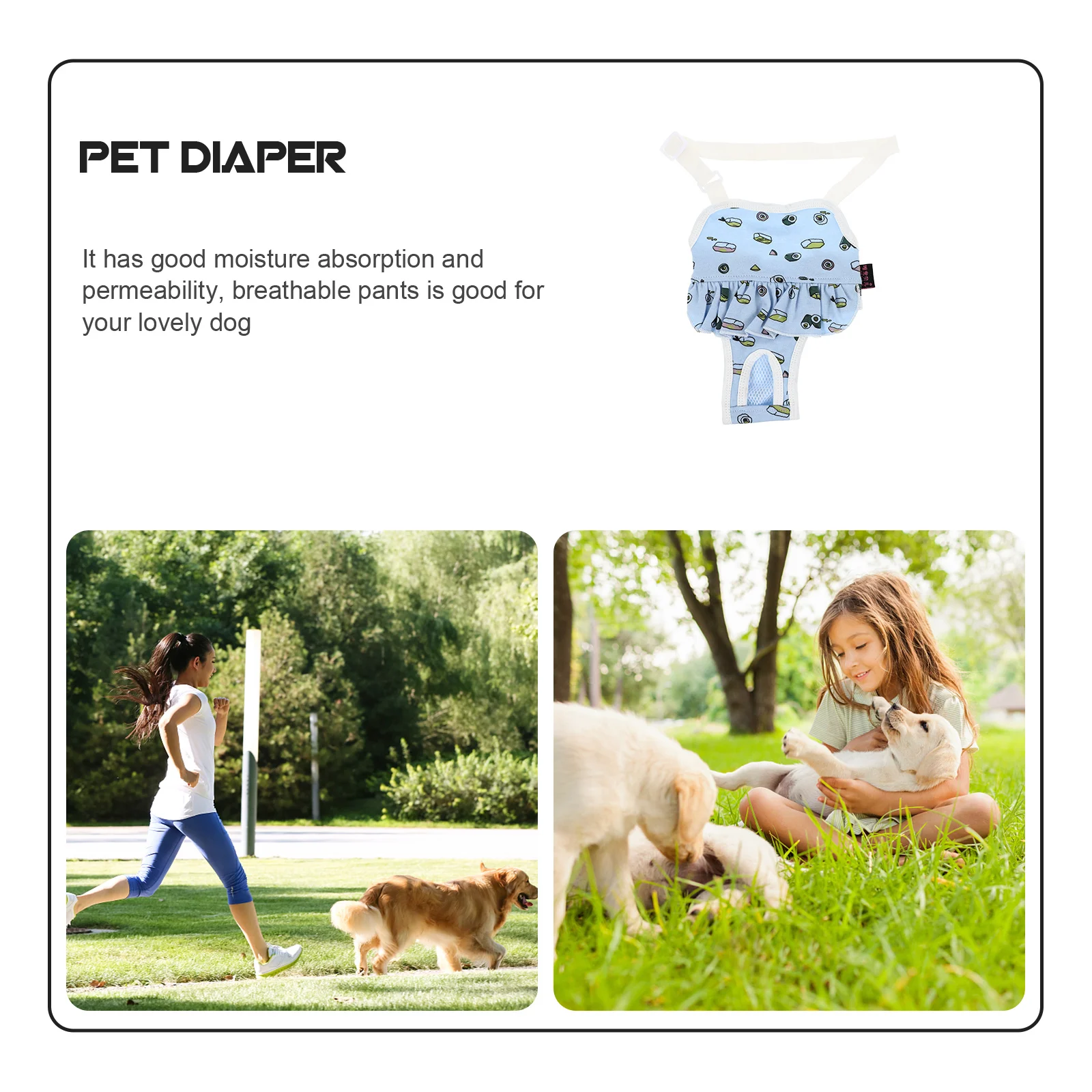 

Cotton Female Dog Diaper Pet Physiology Pants Breathable Soft Lining Puppy Sanitary Diaper Wrap Washable Reusable Dog Period
