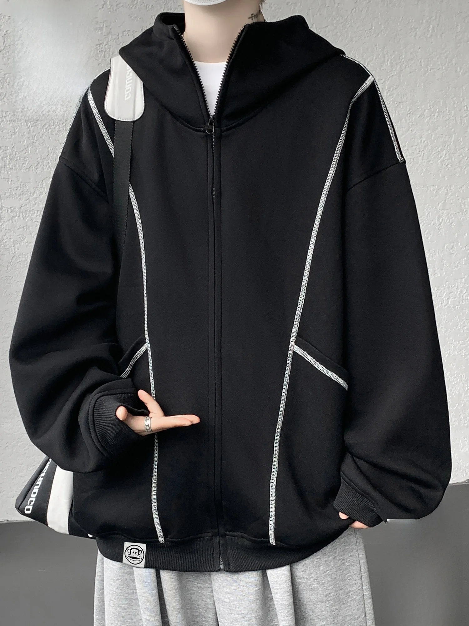 

PaulFrank M Spring Casual Hooded Open Cardigan Sweatirt Comfortable Cotton Polyester Blend Long Sve Zipper Design