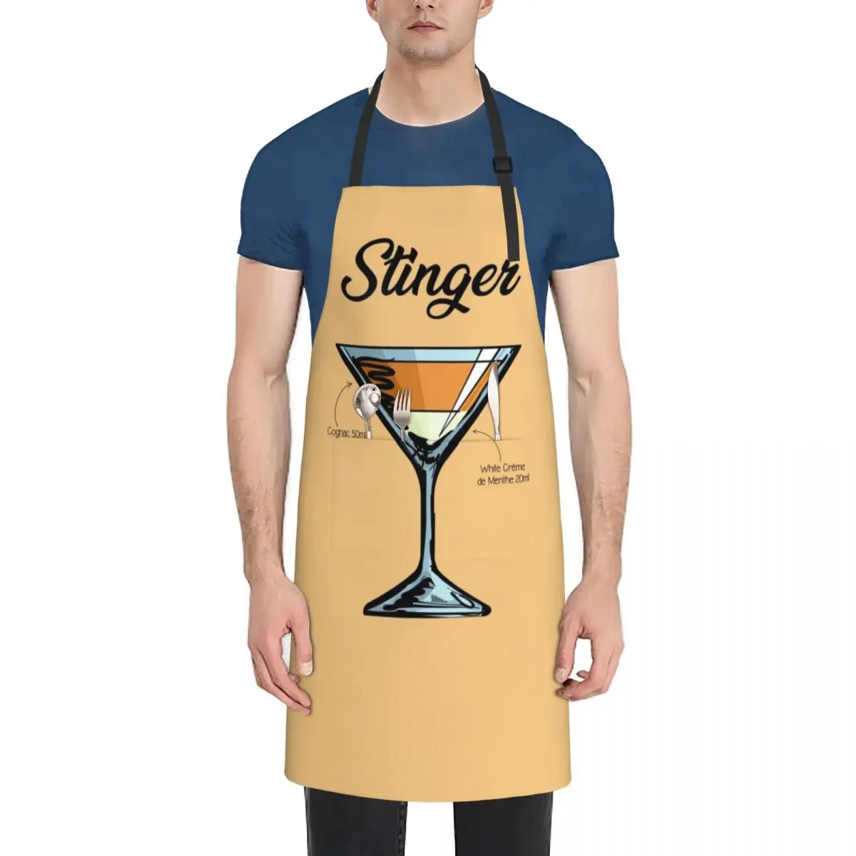 

Stinger Cocktail Recipe Apron Kitchens For Men manicurist Smock for hairdressing Kitchen Things And For Home Apron