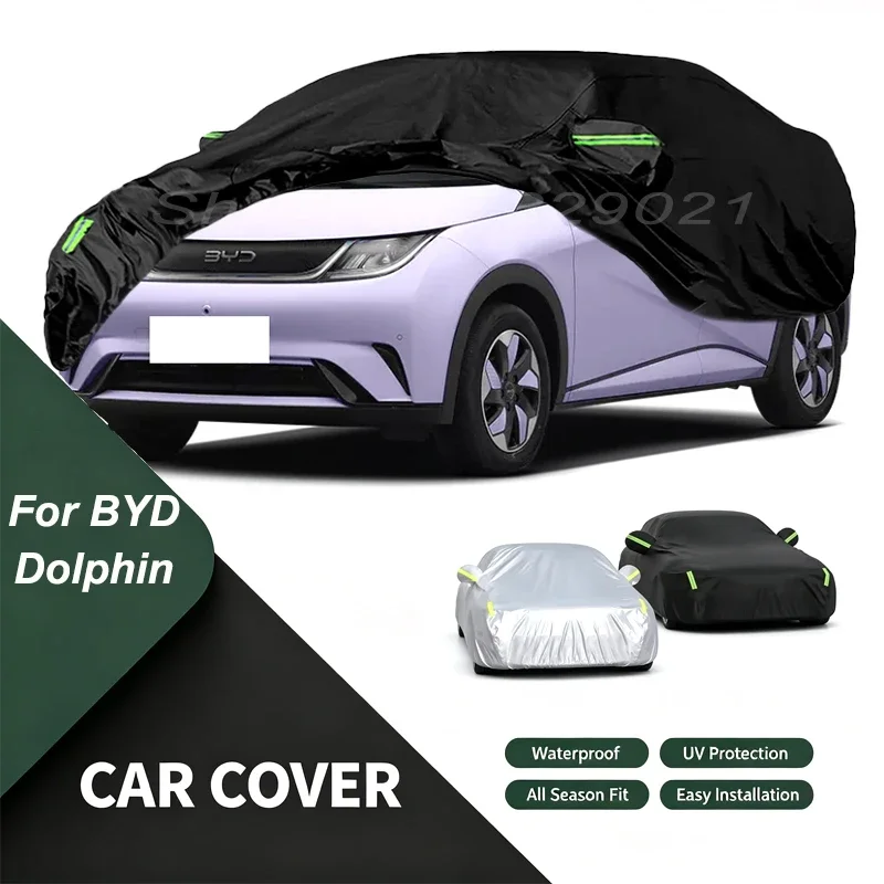 Car Cover For BYD Dolphin Waterproof Dustproof Outdoor Protection, UV Snow Sun Resistant Auto Exterior Cover Car Sunshade
