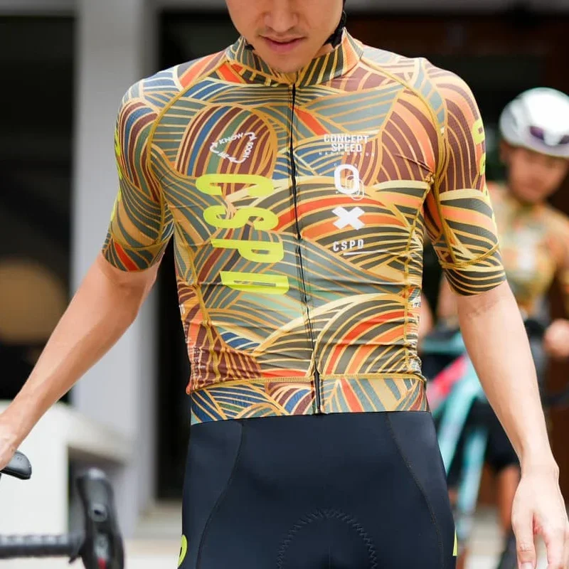 

Мужской велосипедный трикотаж с короткими рукавами CSPD Training Competition, дышащая быстросохнущая велосипедная одежда, велосипедные рубашки из молочного шелка