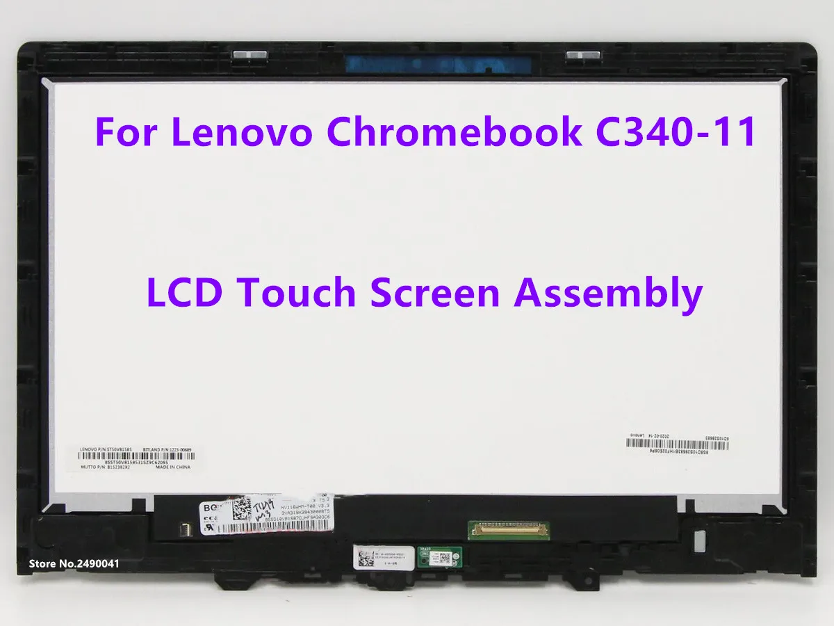 

11.6" LCD Touch Screen Digitizer Assembly For Lenovo Chromebook C340-11 81TA 1366x768 LED Matrix Display Replacement 5D10S39583