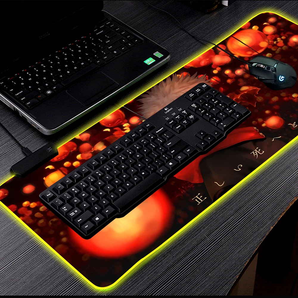 Rgb jujutsu kaisen mouse pad anime gojo satoru tapete de mesa gamer computador xl varmilo teclado tapete acessórios de jogos mousepad