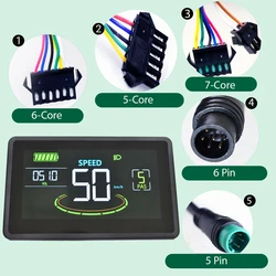 H6C Bicycle Computer Intelligent UART 2 Screen 24V-60V LCD Cycling Computer Odometer Accurate Waterproof Bicycle Speedometer