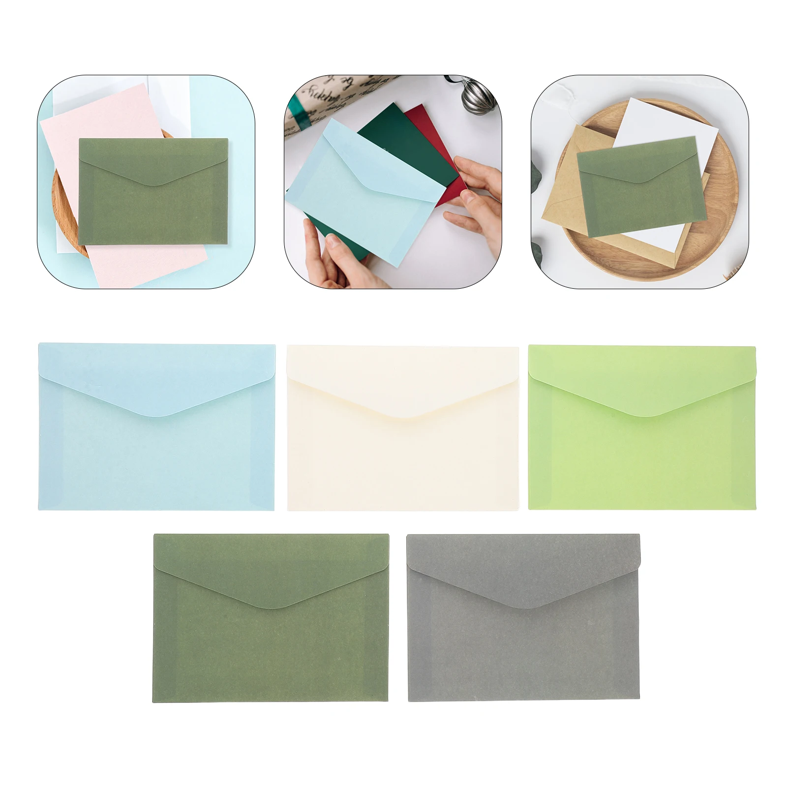 

50pcs Colored Envelopes Vintage Minimalist Style Western Mailing Design For Wedding Invitations Shower Birthday Party