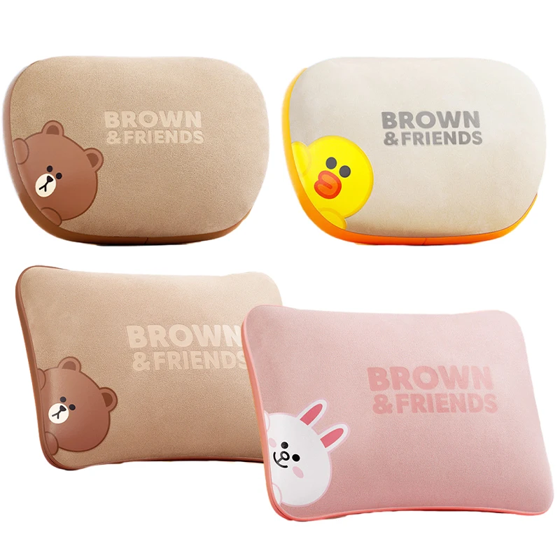 Soft Anime Brown Bear Sally Cony Plush Car Seat Headrest Kawaii Stuffed Neck Pillow Driving Pillow Cushion Decor Top Quality Toy