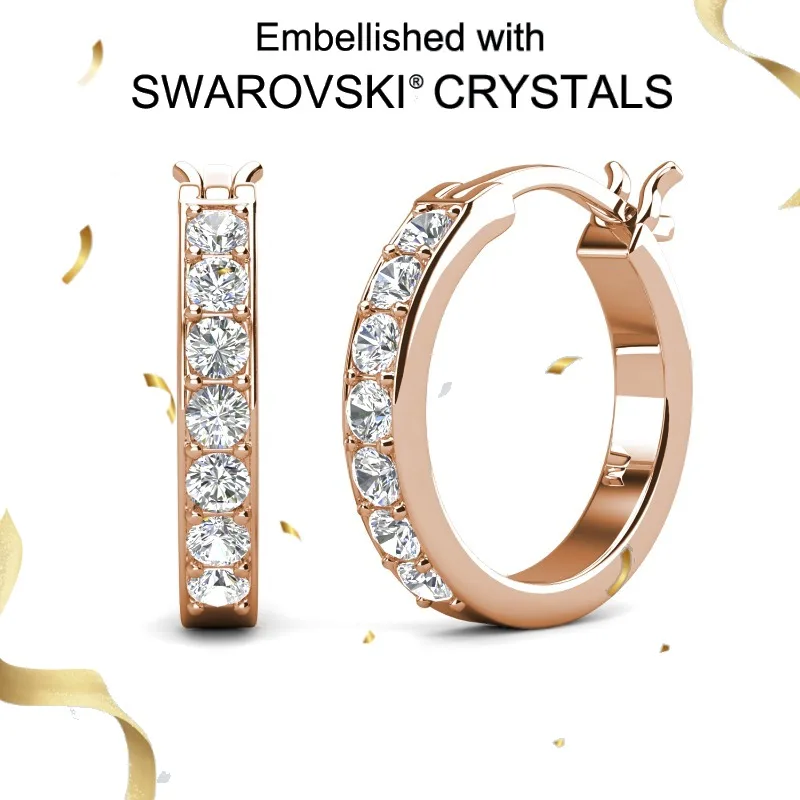 

Daisini, стерлинговое серебро 925 пробы, классические серьги-кольца с кристаллами, женские серьги-кольца из розового золота 18 карат, дизайн ювелирного ремешка 2025