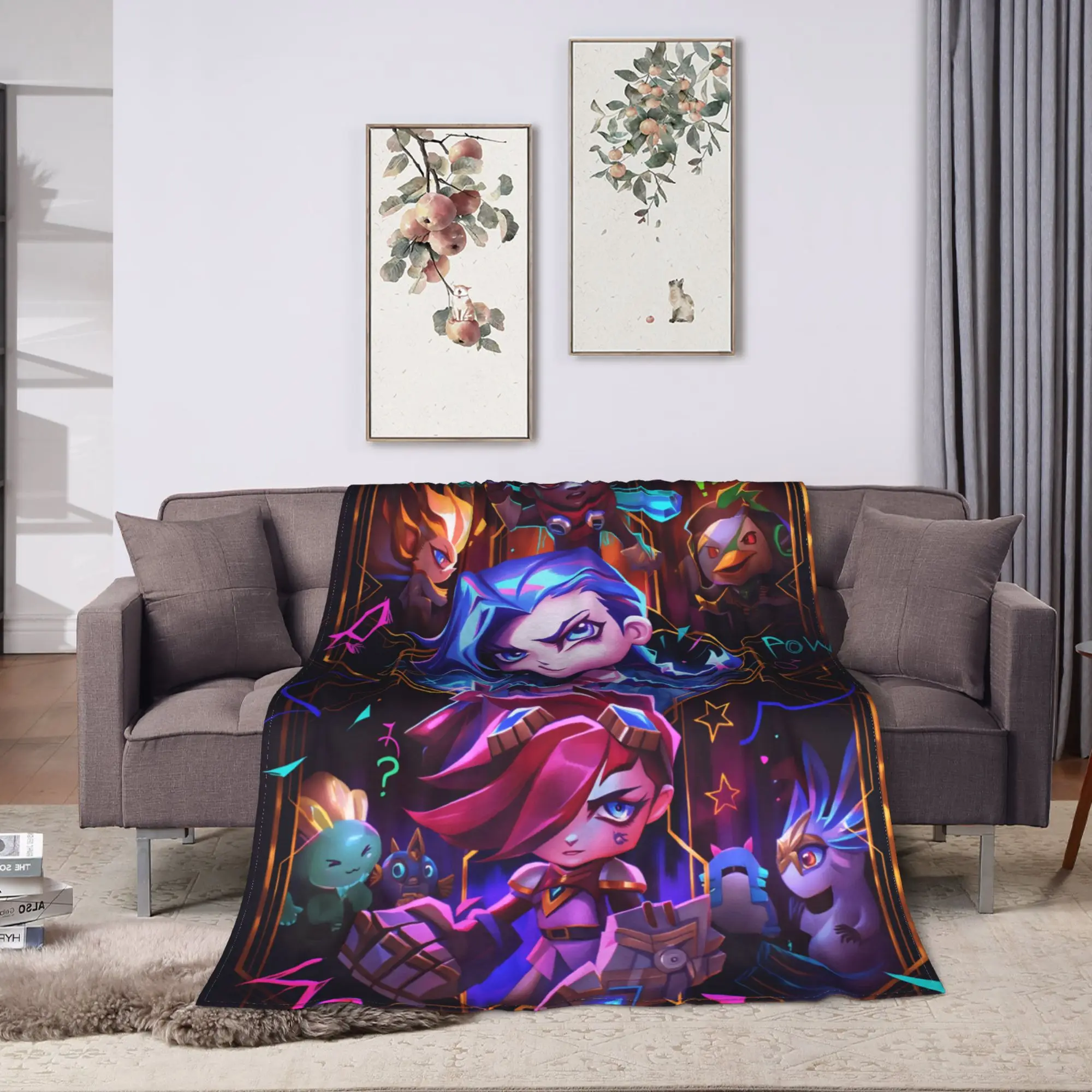 Arcane Flannel Blanket Viktor Game Anime Jinx Jayce Jesus Sevika  Soft Warm Throw Blanket for Bedroom Bedspread Sofa Bed Cover