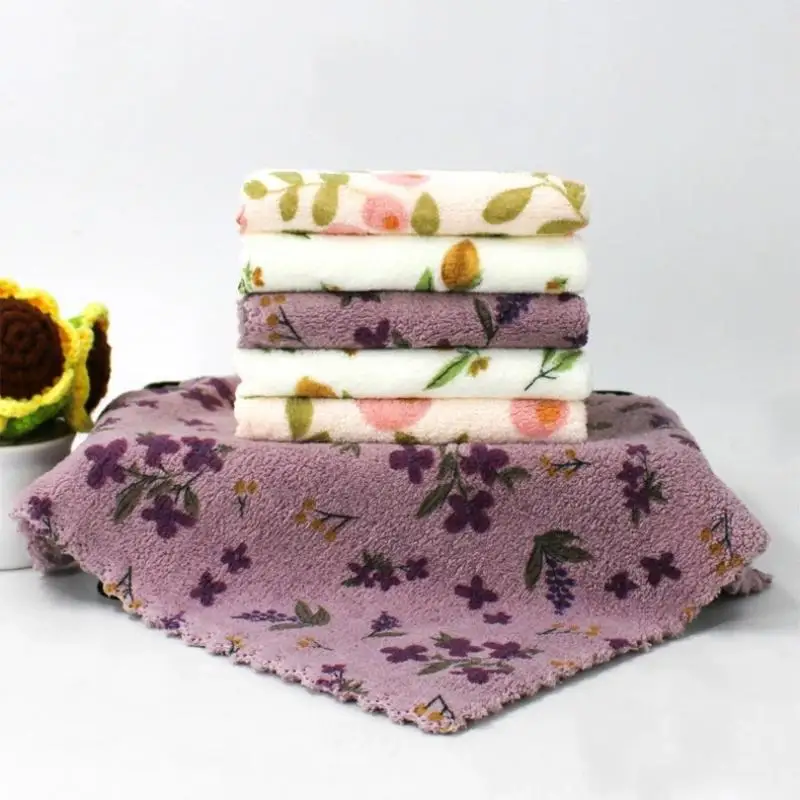 Dishcloth 5pcs Kitchen Cloths Drying Reusable Towels Cleaning Cloth Home Accessories Supplies Multi Purpose Cleaning Tool Gift