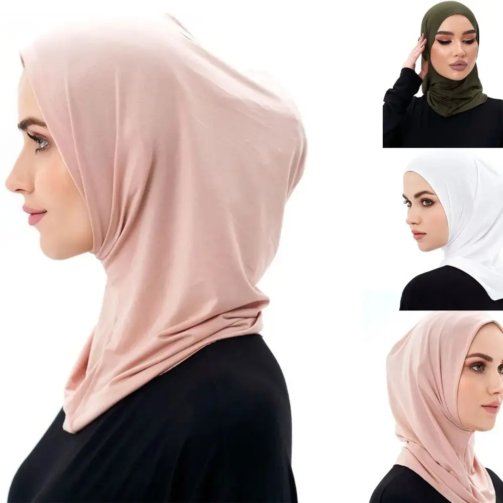 Muslim Hijab High Elasticity Solid Color Hijab Islamic Scarf Scarf Ready To Wear Turban Pleated Hijab Head Wraps